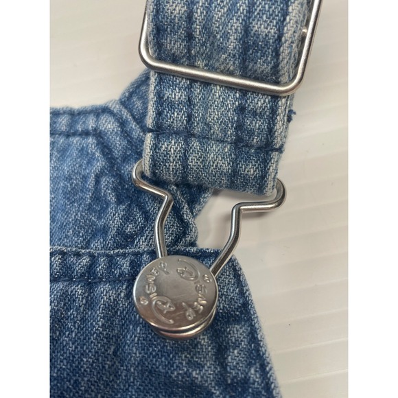 Disney Baby Mickey Mouse Denim Overalls vintage Football Little Champ 0-3M team - Picture 5 of 8